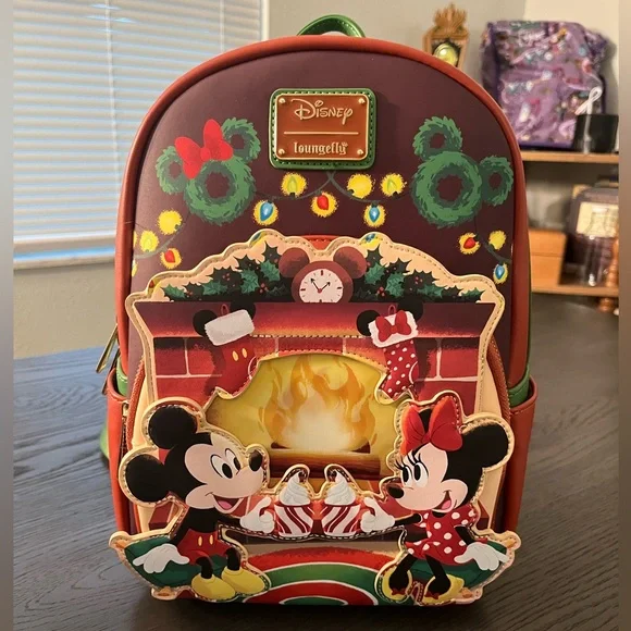 Loungefly | Bags | Mickey Minnie Mouse Hot Cocoa Fireplace  display picture 3